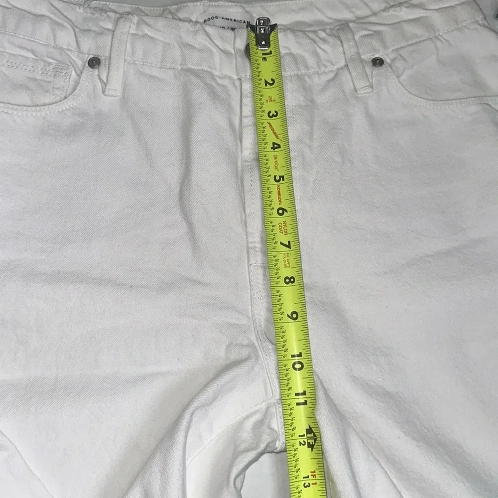 Good‎ American Good 90s Duster Natural Fray White Denim Jeans Womens Size 10/30